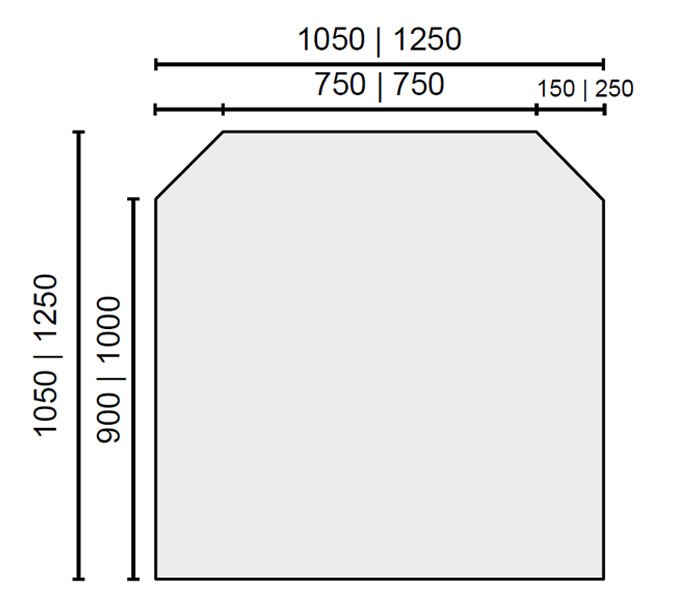 HOF Flat Wall Square Lunar White Granite Hearth - 1250mm - Image 3